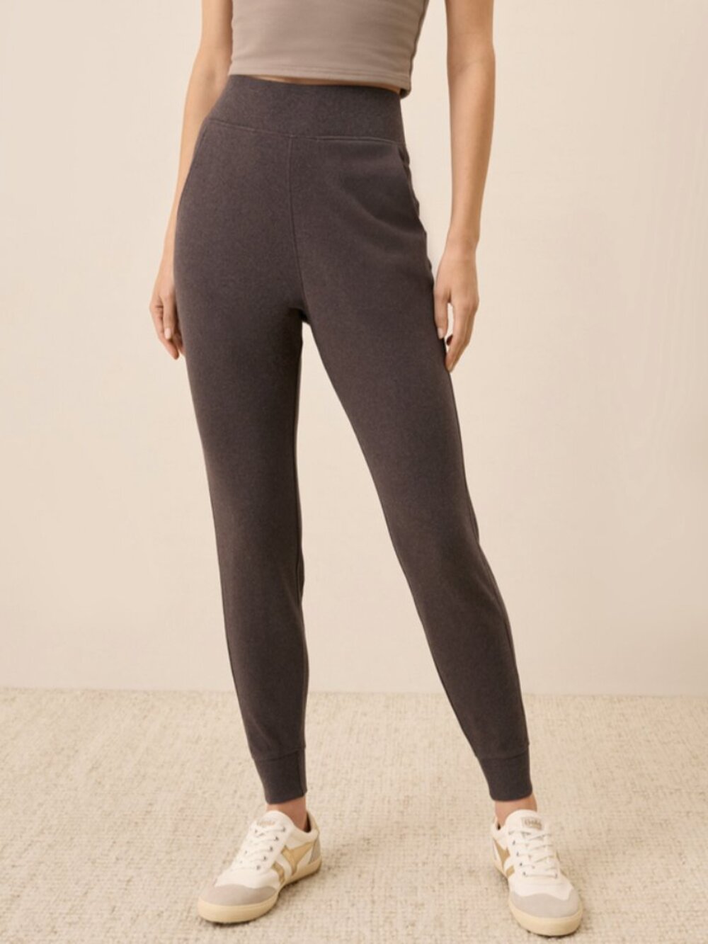 Pact 100% Organic Cotton Airplane Jogger Chocolate Heather Size XS NWT